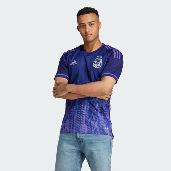 Adidas Argentina 22 HF2159-220 Away Soccer Jersey Mens XL Purple Slim Fit APP385